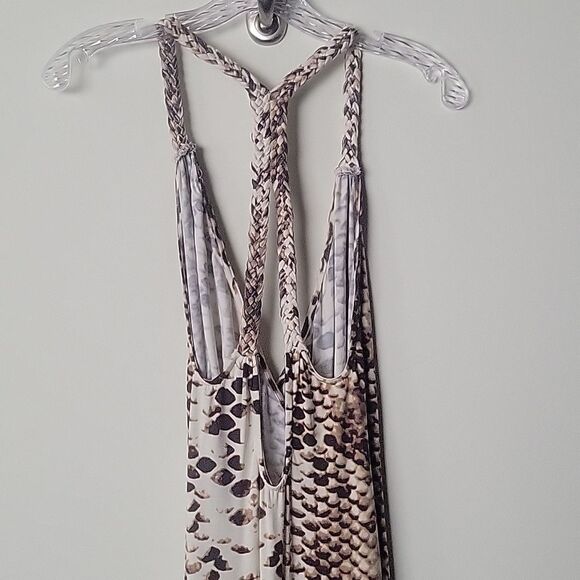 NEW Mara Hoffman XS Maxi Dress Snake Animal Tank Long Boho BodyCon Sexy Backless - Picture 6 of 11